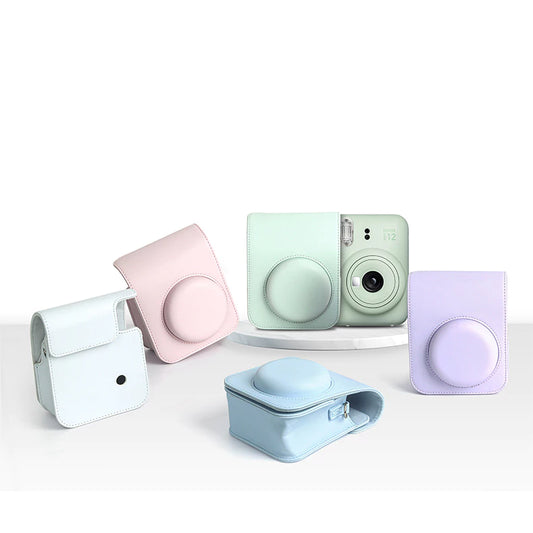 PU Leather Case with Shoulder Strap For Fujifilm Instax Mini 12 Camera
