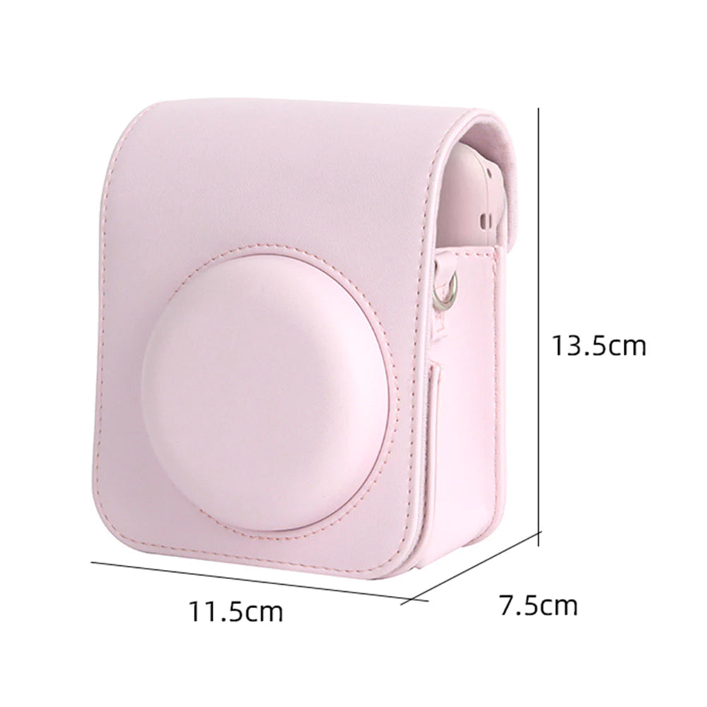PU Leather Case with Shoulder Strap For Fujifilm Instax Mini 12 Camera